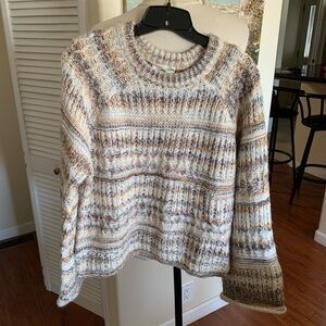 Universal Thread Cream, purple and Brown Knit Sweater